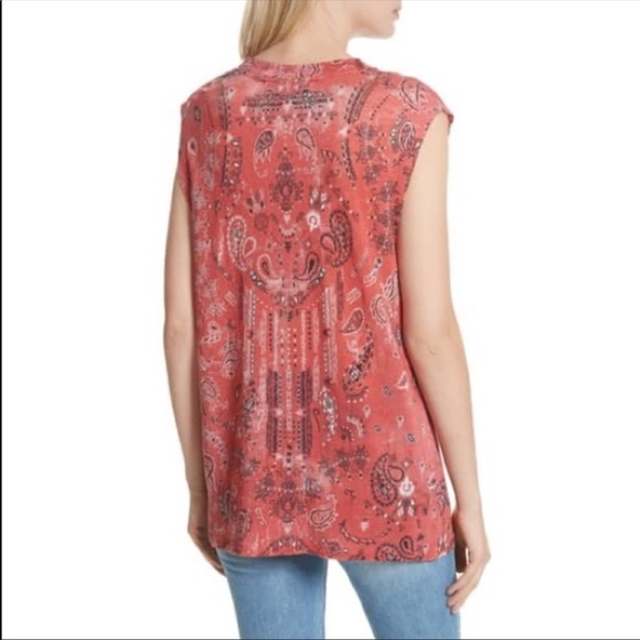 🍉 IRO Jeans Nungui Bandana Print Linen Tank Top - Picture 8 of 8
